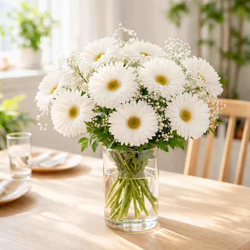 Witte gerbera - afbeelding 2