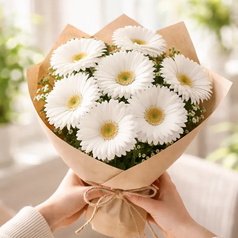 Witte gerbera - afbeelding 3
